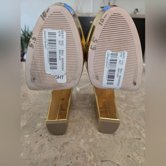 Antonio Melani x Nat Note Pia Mirror Metallic Platform Pumps. Gold  (Size 5.5) - Picture 9 of 14